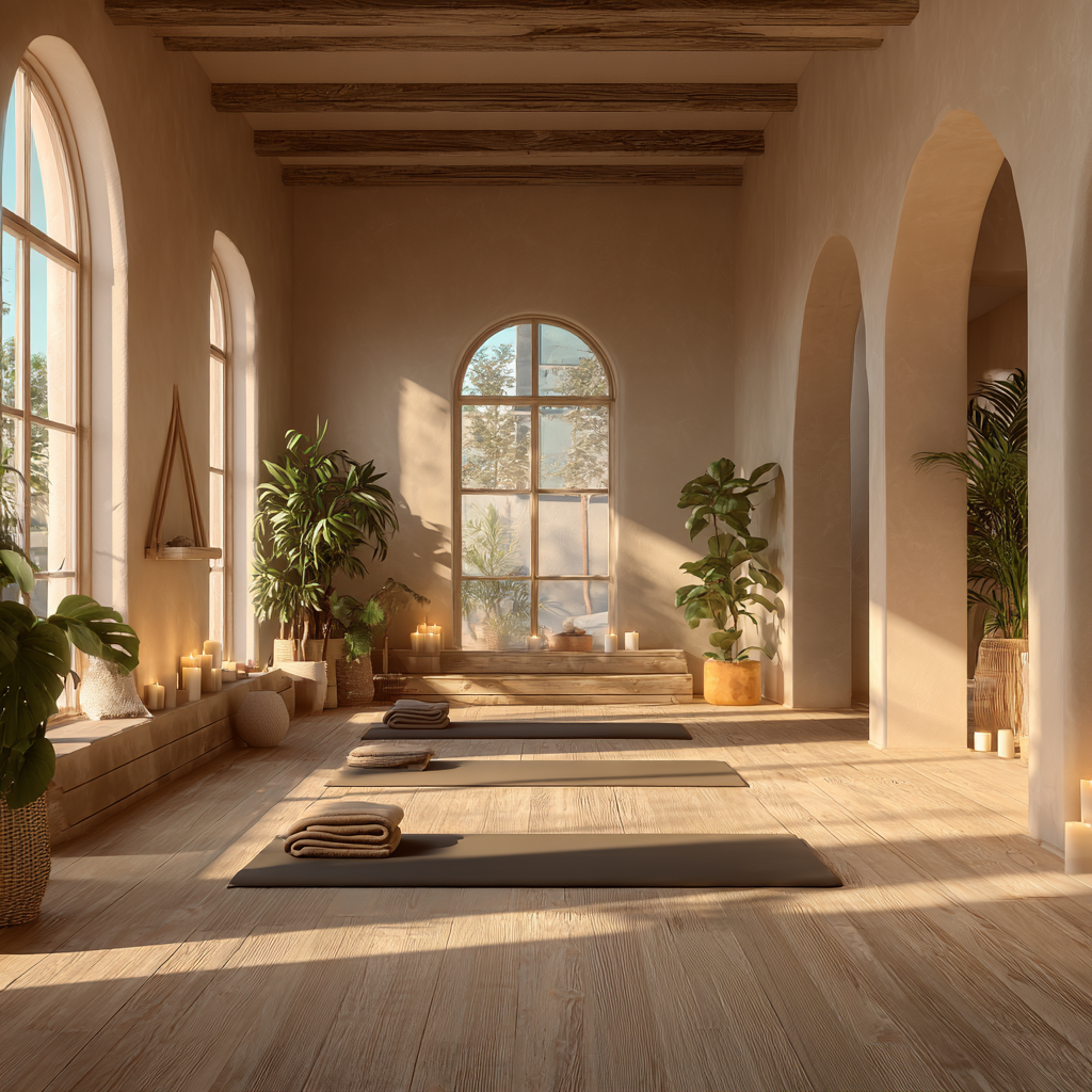 Інструктор йоги допомагає студенту